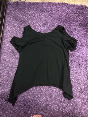 Black Cold-Shoulder Women's Top XL